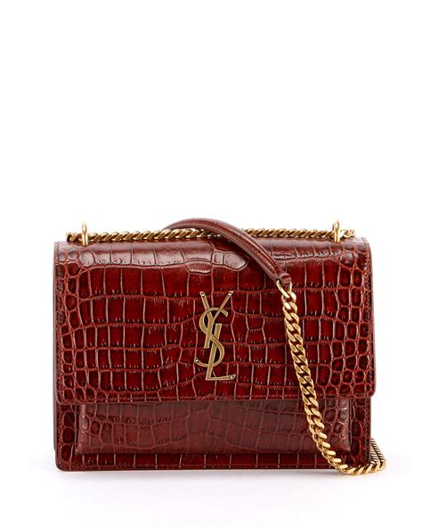 ysl sunset bag medium croc